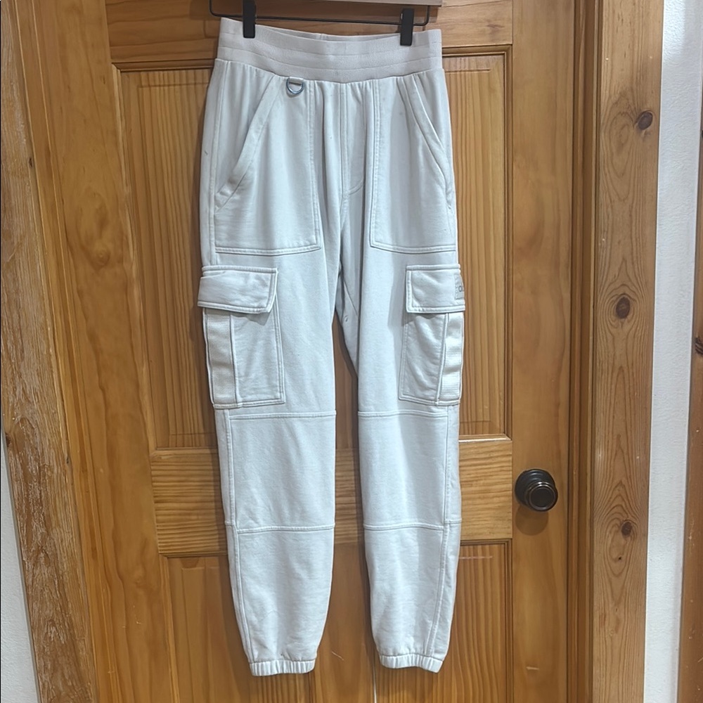 ALO Yoga White Cargo Jogger Pants